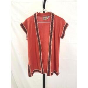 Kickers Women's Coral Knit Short Sleeve Cardigan Large 70s